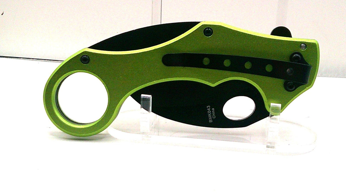 BenchMark Venom Karambit Folding Knife Stainless Curved Blade Aluminum Handle