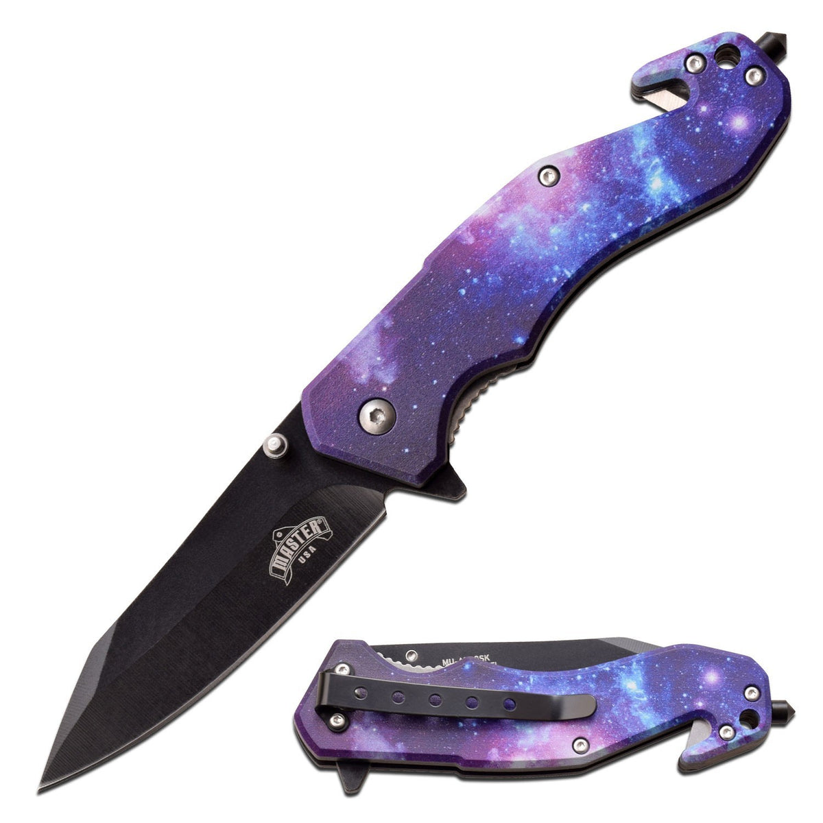 Master USA A/O Folding Knife Galaxy Print ABS Handle Stainless Blade MUA112GSK