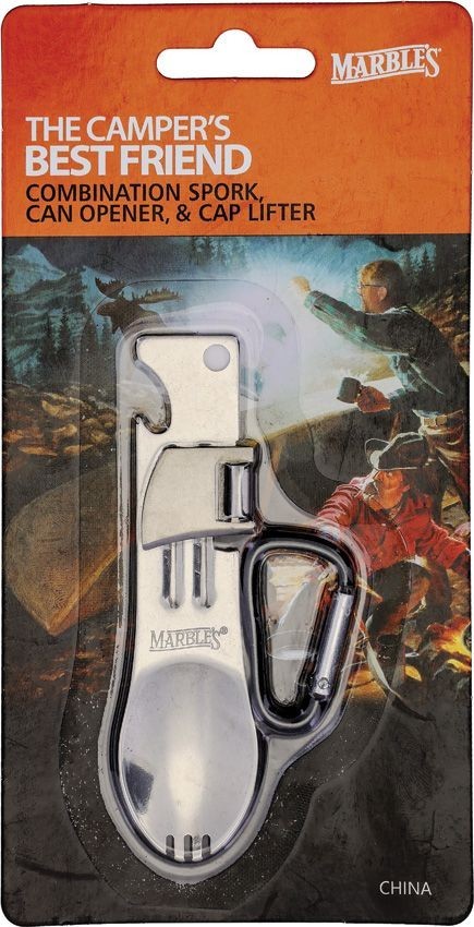 Marbles Camper's Best Friend 1pc Spork Can Opener Bottle Opener Carabiner Clip