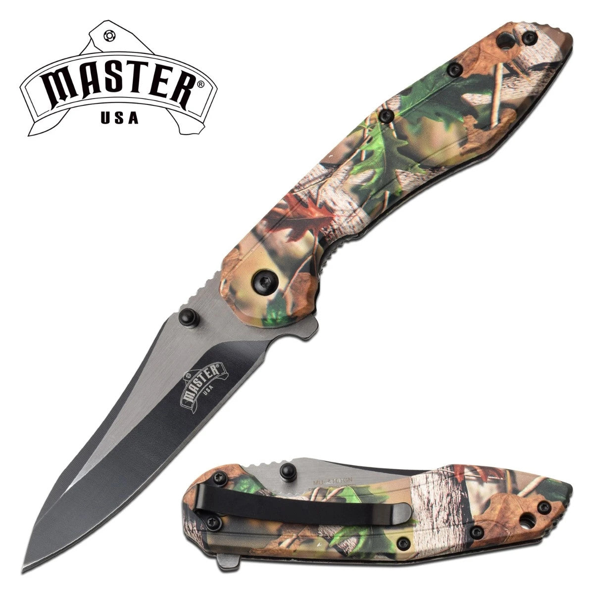 Master USA A/O Folding Knife Stainless Blade Outdoor Scene ABS Handle MUA101GN