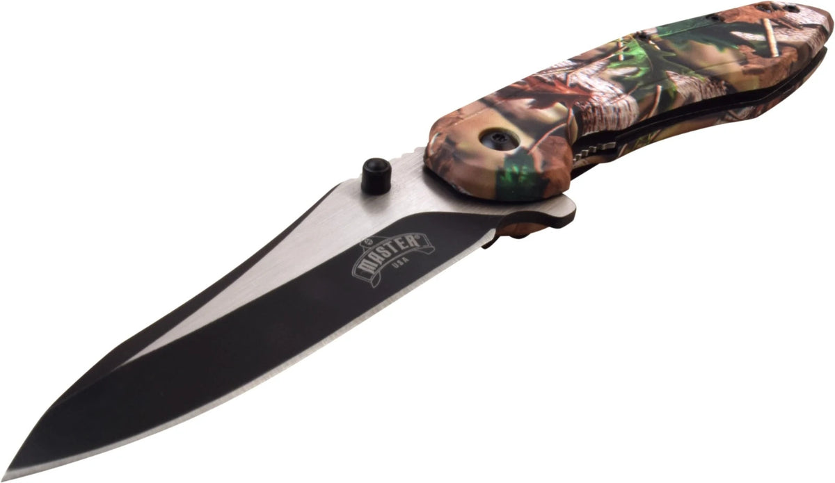 Master USA A/O Folding Knife Stainless Blade Outdoor Scene ABS Handle MUA101GN