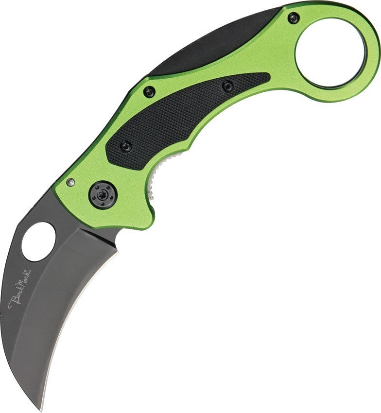 BenchMark Venom Karambit Folding Knife Stainless Curved Blade Aluminum Handle