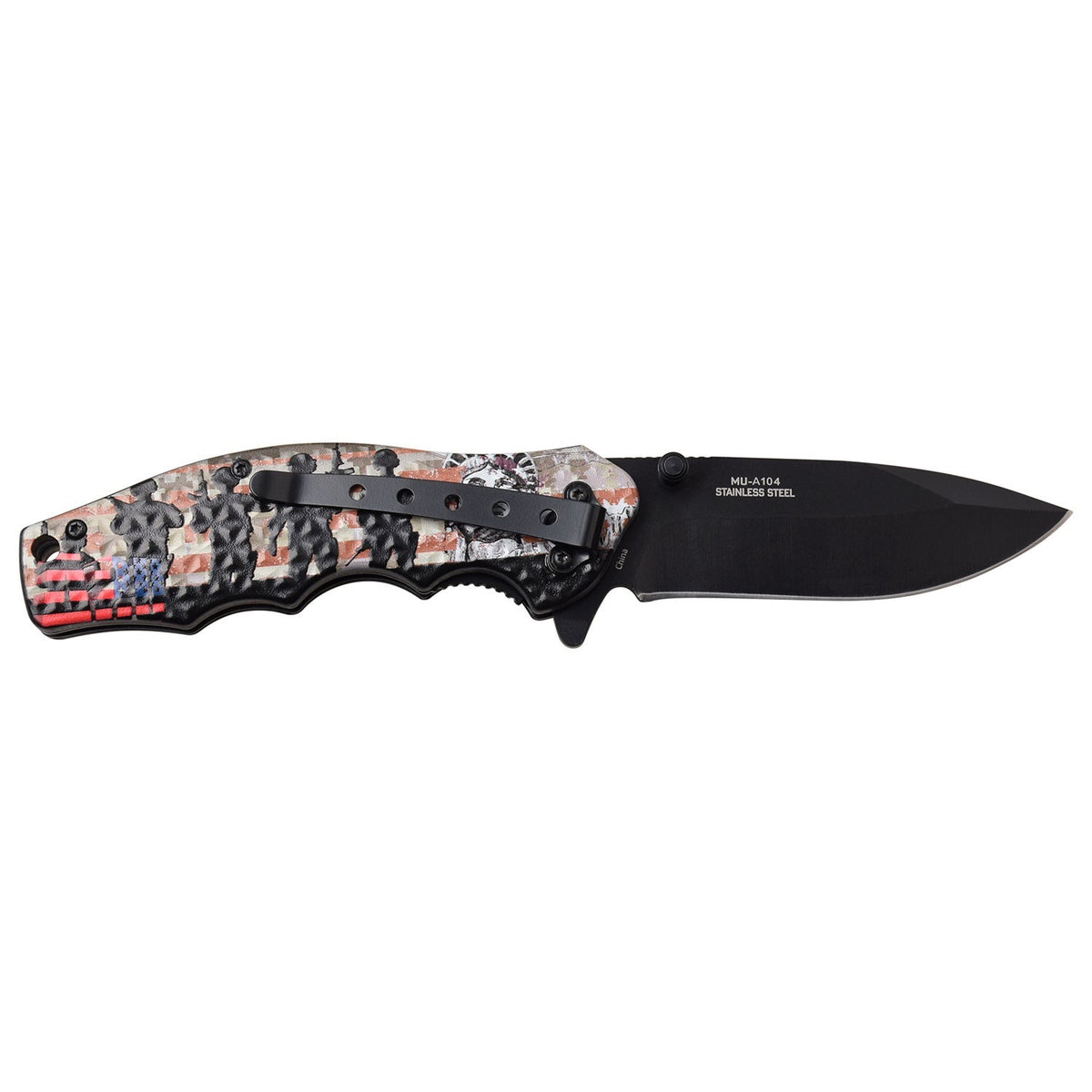 Master USA A/O Folding Knife Stainless Blade ABS Handle MUA104ML