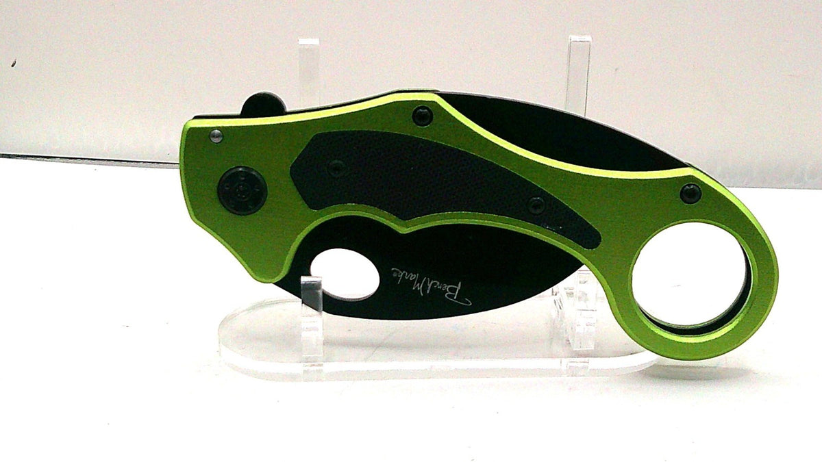 BenchMark Venom Karambit Folding Knife Stainless Curved Blade Aluminum Handle